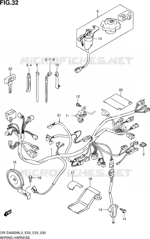 FAISCEAU ELECTRIQUE (DR-D400SML3 E03) Suzuki MOTO 400 DR-Z 2013  DR-Z400SM L3 (E03,E28,E33)