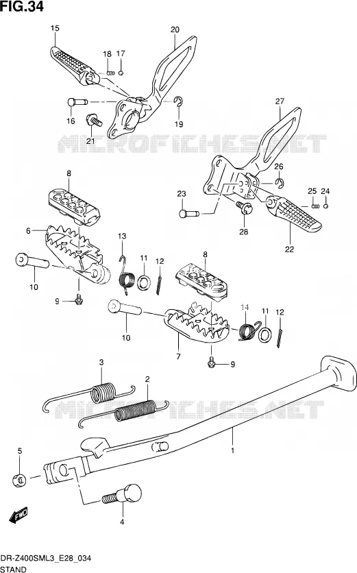 BEQUILLE Suzuki MOTO 400 DR-Z 2013  DR-Z400SM L3 (E28)