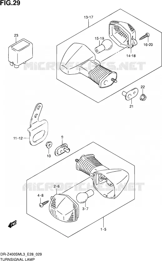 CLIGNOTANTS Suzuki MOTO 400 DR-Z 2013  DR-Z400SM L3 (E28)
