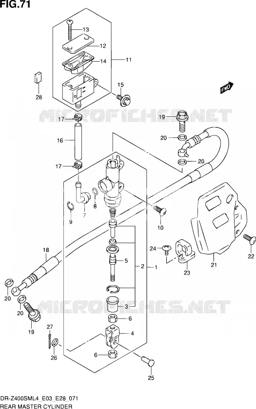 MAITRE CYLINDRE ARRIERE Suzuki MOTO 400 DR-Z 2014  DR-Z400SM L4 (E03,E28,E33)
