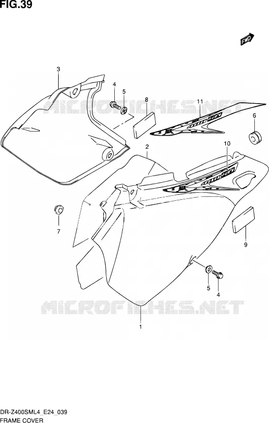 CARENAGES ARRIERE Suzuki MOTO 400 DR-Z 2014  DR-Z400SM L4 (E24)