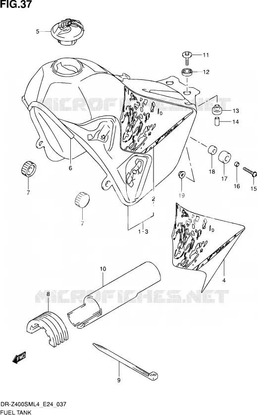 RESERVOIR D'ESSENCE Suzuki MOTO 400 DR-Z 2014  DR-Z400SM L4 (E24)
