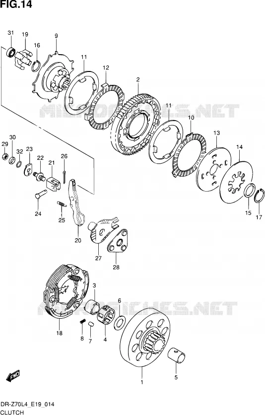EMBRAYAGE Suzuki MOTO 70 DR-Z 2014  DR-Z70 L4 (E19)