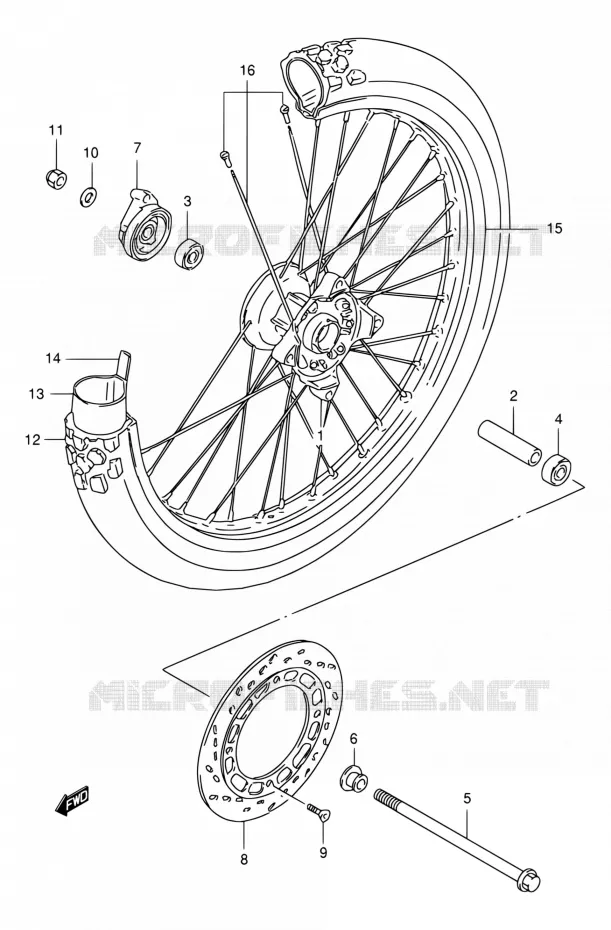 ROUE AVANT Suzuki MOTO 125 DR 1999  DR125SEX/DR125SEUX