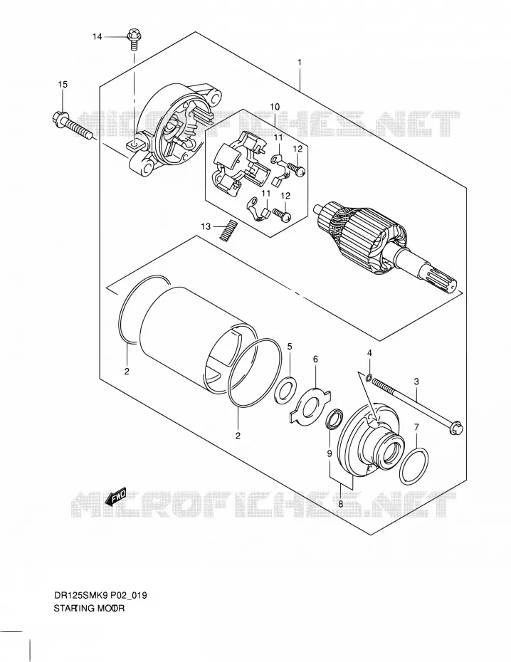 DEMARREUR Suzuki MOTO 125 DR 2010  DR125SML0(E02)