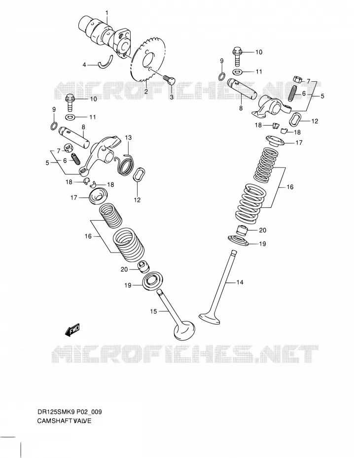 ARBRE A CAMES - VALVE Suzuki MOTO 125 DR 2012  DR125SML0(E19)