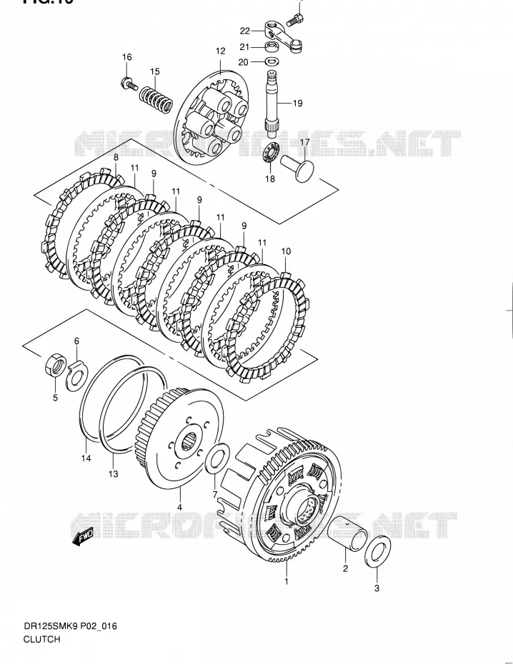 EMBRAYAGE Suzuki MOTO 125 DR 2010  DR125SML0(E19)