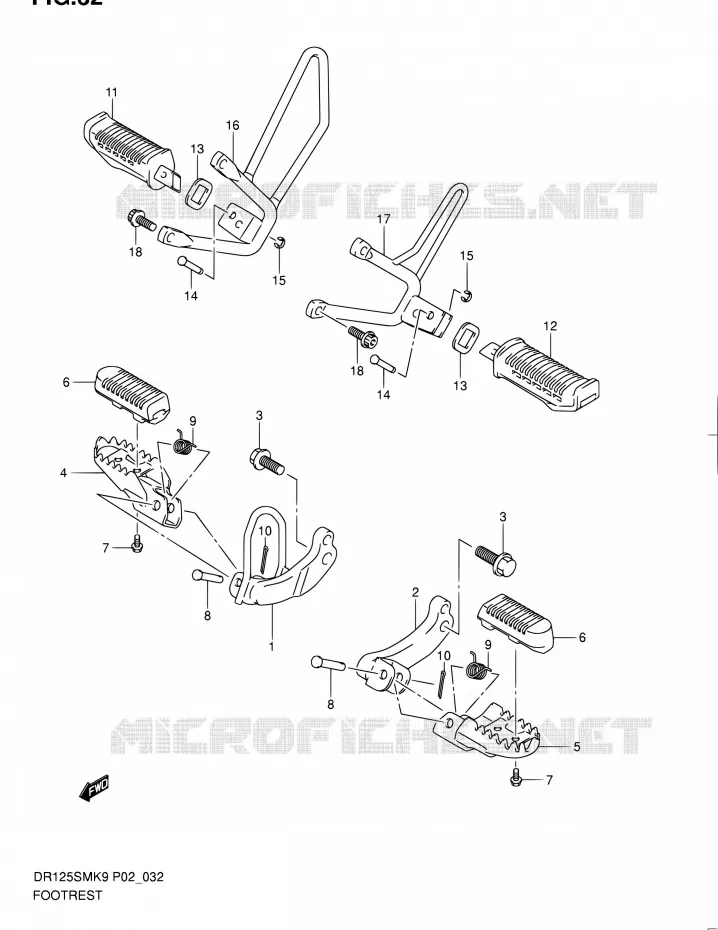 REPOSE PIED Suzuki MOTO 125 DR 2010  DR125SML0(E19)