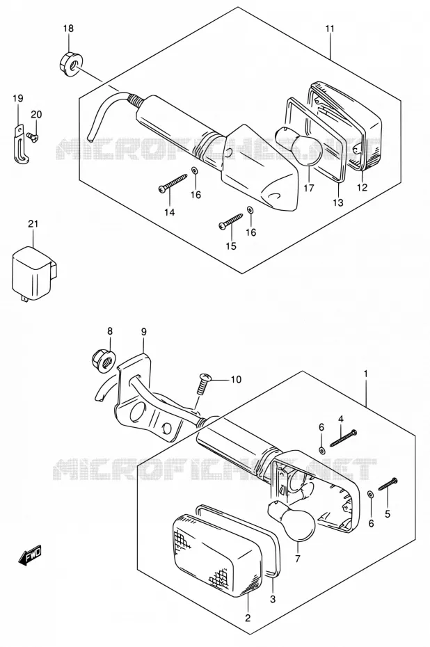 CLIGNOTANTS (MODEL K1 E24,MODEL K2 P09) Suzuki MOTO 200 DR 2002  DR200SE K2 (E06,E24)