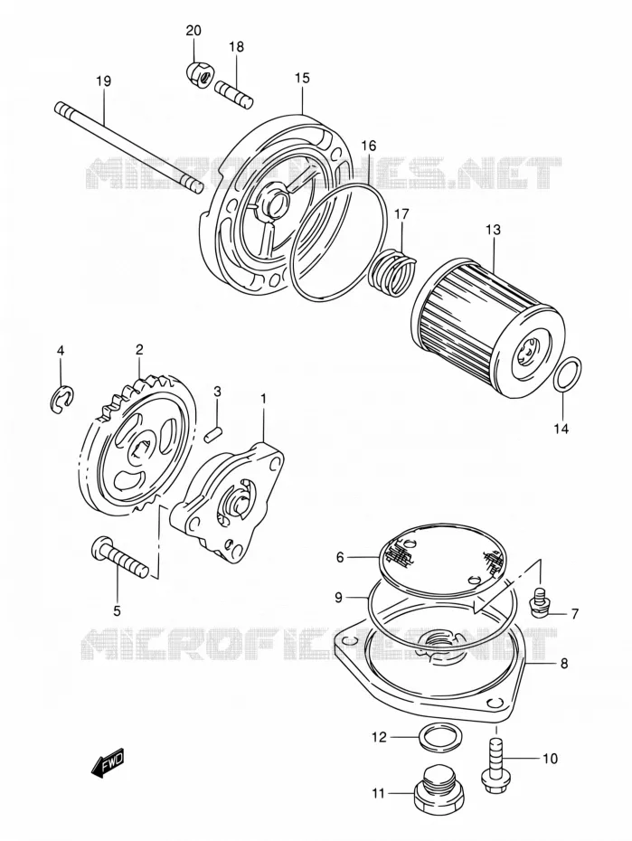 POMPE A HUILE Suzuki MOTO 200 DR 2003  DR200SE K3 (E03,E28,E33)