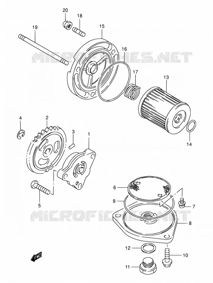 POMPE A HUILE Suzuki MOTO 200 DR 2004  DR200SE K4 (E03,E28,E33)