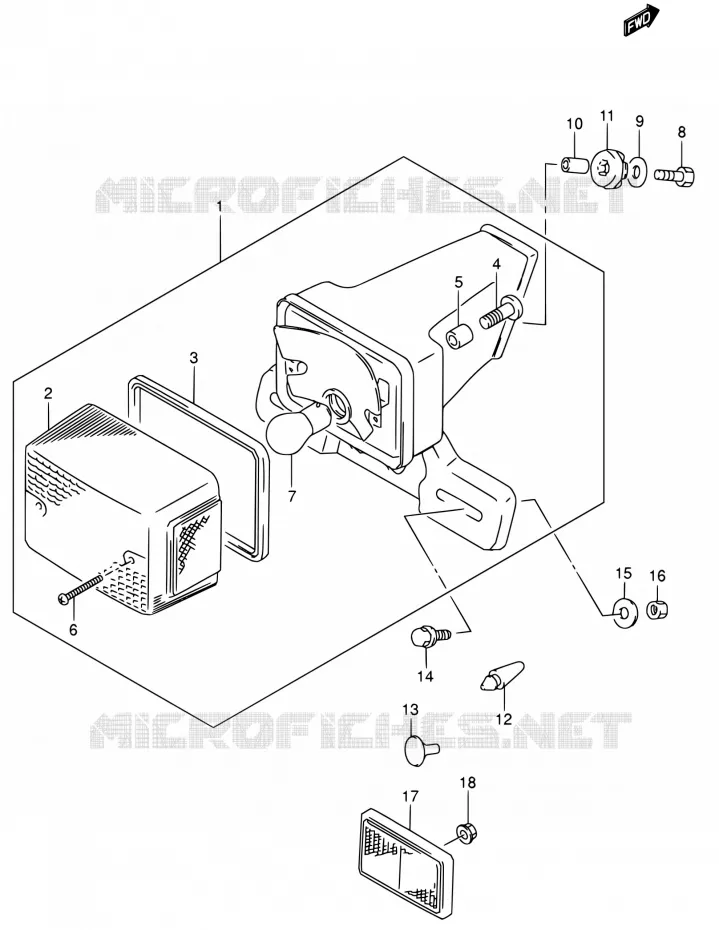 ENSEMBLE FEU ARRIERE (MODEL K2 P09) Suzuki MOTO 200 DR 2004  DR200SE K4 (E06,E24)