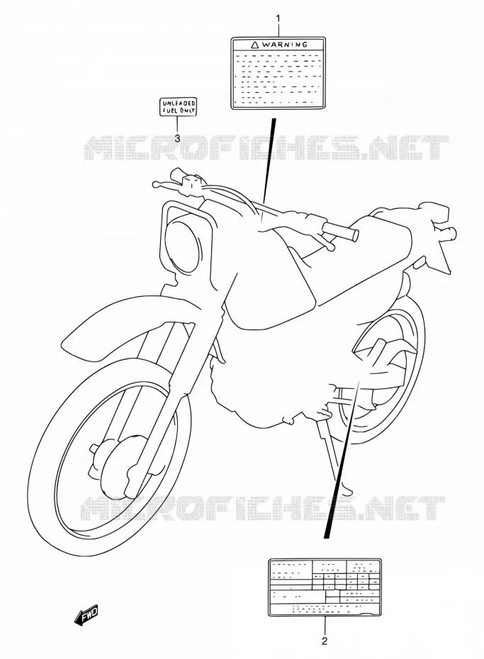 ETIQUETTE Suzuki MOTO 200 DR 2004  DR200SE K4 (E06,E24)