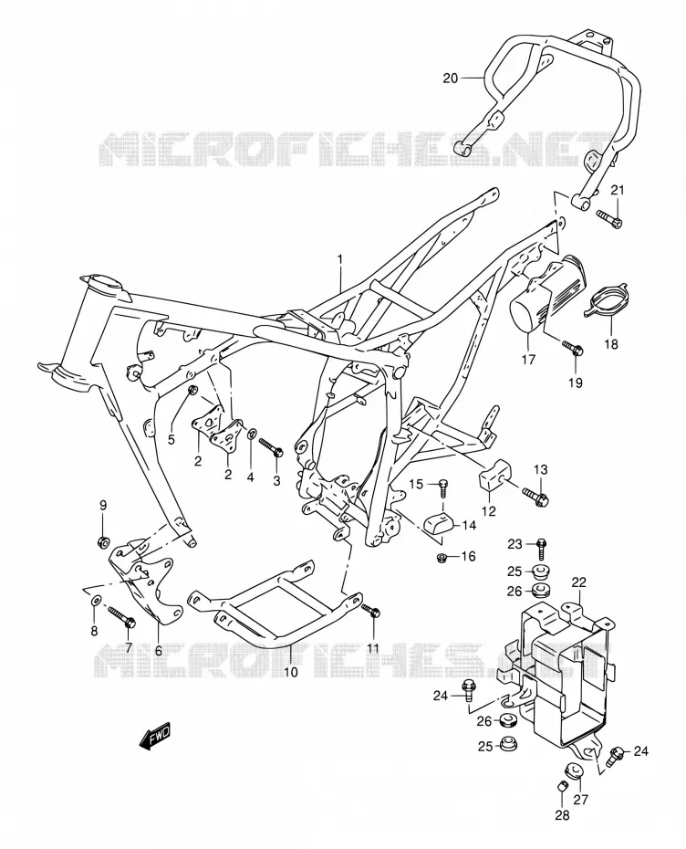 CADRE Suzuki MOTO 200 DR 2005  DR200SE K5 (E03,E28,E33)