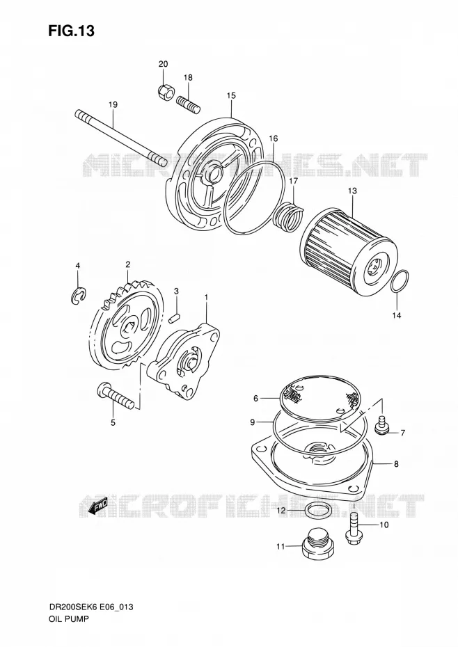 POMPE A HUILE Suzuki MOTO 200 DR 2008  DR200SE K8 (E06,E24)