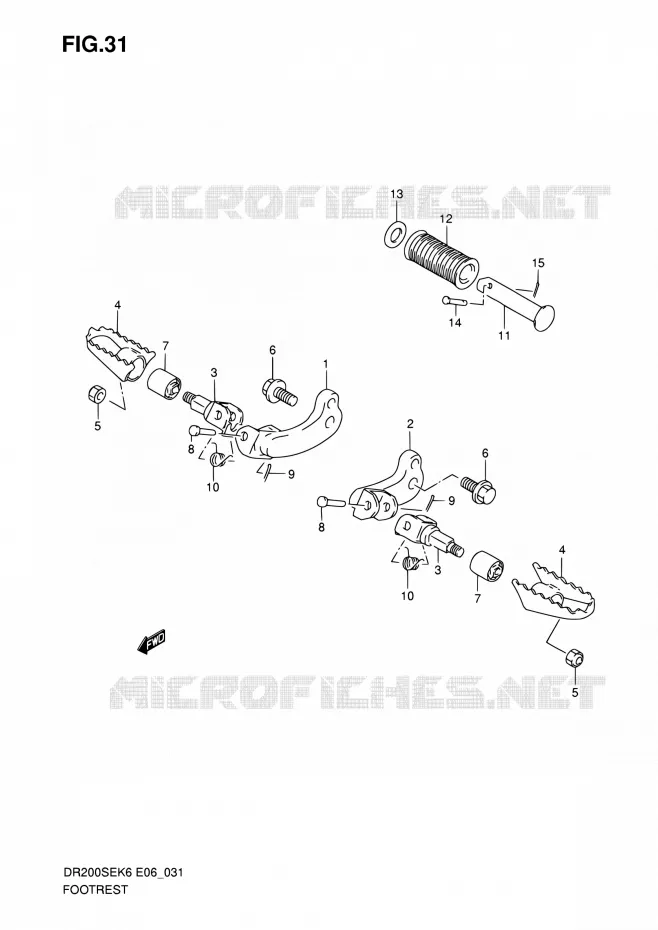 REPOSE PIED (E06) Suzuki MOTO 200 DR 2009  DR200SE K9 (E06,E24)