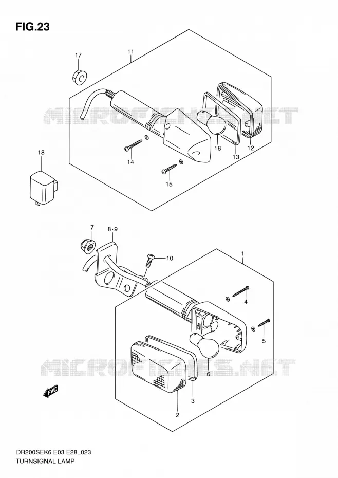 CLIGNOTANTS Suzuki MOTO 200 DR 2010  DR200SE L0 (E03,E28,E33)
