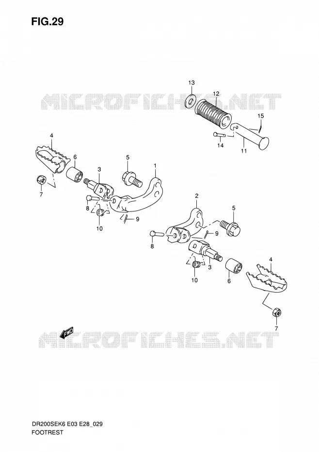 REPOSE PIED Suzuki MOTO 200 DR 2010  DR200SE L0 (E03,E28,E33)