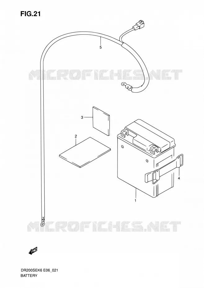 BATTERIE Suzuki MOTO 200 DR 2010  DR200SE L0 (E06,E24)