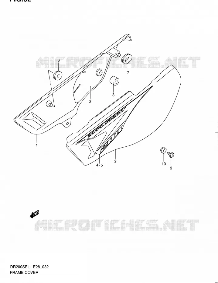 CARENAGES ARRIERE Suzuki MOTO 200 DR 2011  DR200SE L1 (E03,E28,E33)