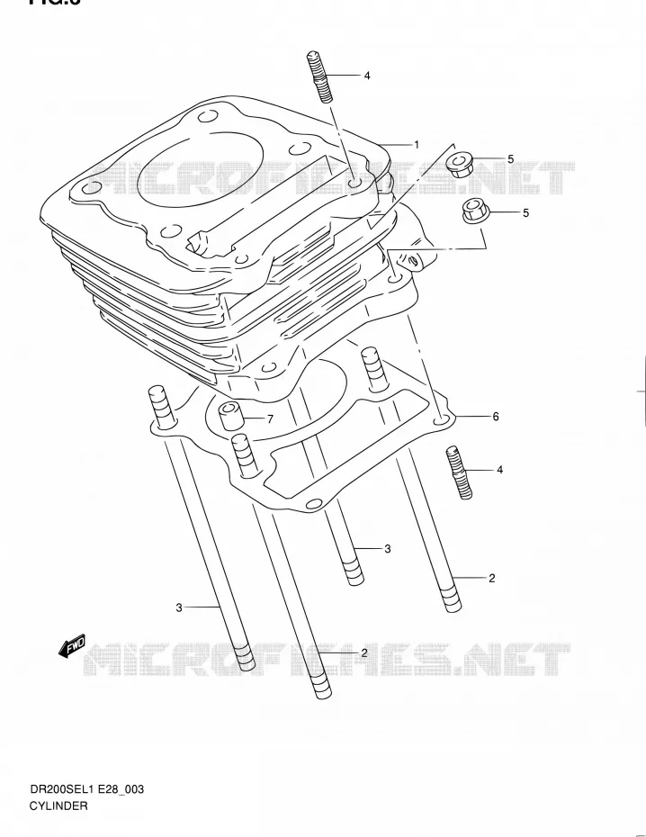 CYLINDRE Suzuki MOTO 200 DR 2011  DR200SE L1 (E03,E28,E33)
