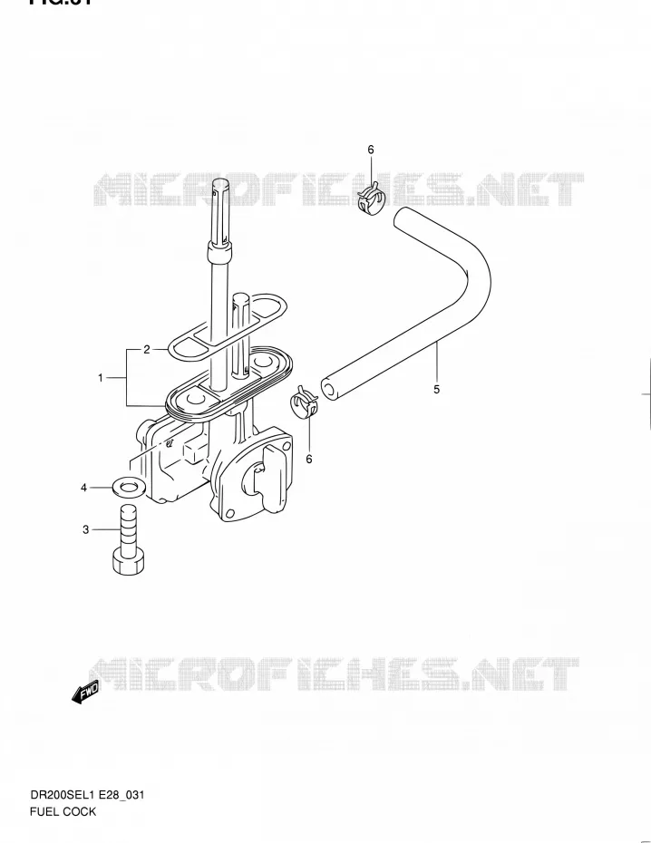 ROBINET D'ESSENCE Suzuki MOTO 200 DR 2011  DR200SE L1 (E03,E28,E33)