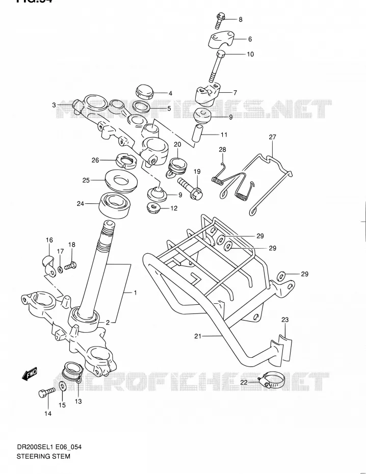 COLONNE DE DIRECTION (DR200SEL1 E24) Suzuki MOTO 200 DR 2011  DR200SE L1 (E06,E24)