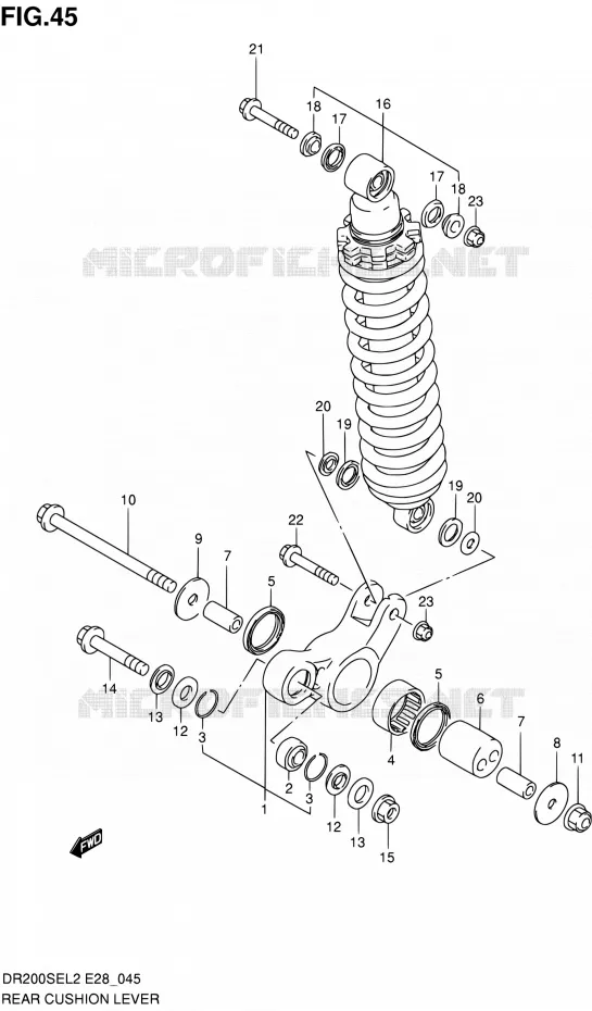BIELLETTE D'AMORTISSEUR Suzuki MOTO 200 DR 2012  DR200SE L2 (E03,E28,E33)