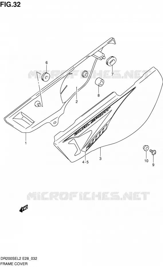CARENAGES ARRIERE Suzuki MOTO 200 DR 2012  DR200SE L2 (E03,E28,E33)