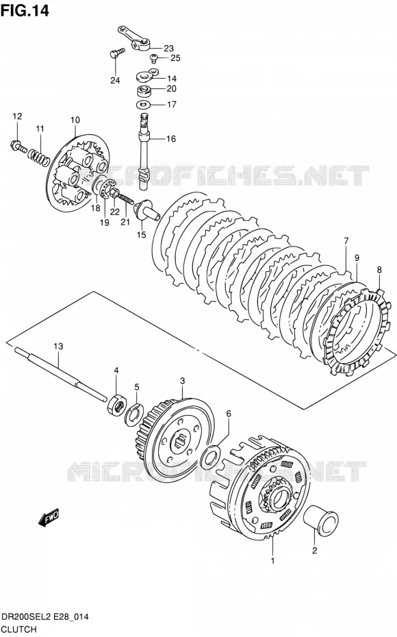 EMBRAYAGE Suzuki MOTO 200 DR 2012  DR200SE L2 (E03,E28,E33)