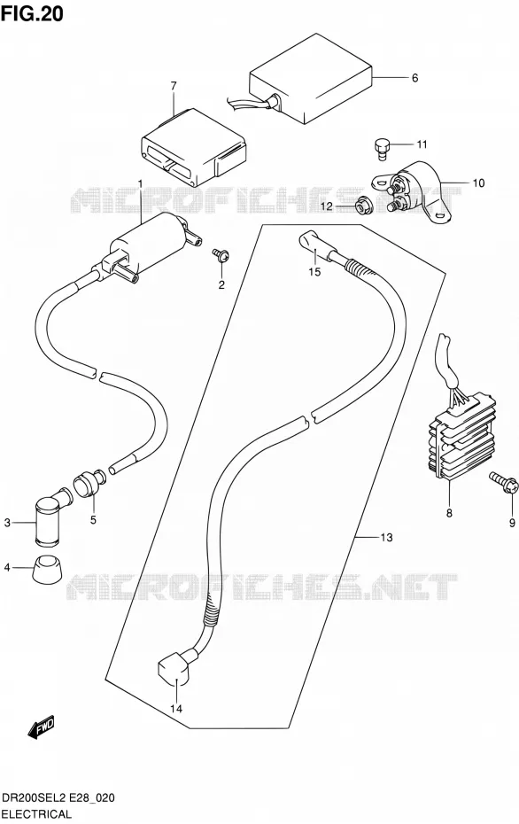 PARTIE ELECTRIQUE Suzuki MOTO 200 DR 2012  DR200SE L2 (E03,E28,E33)