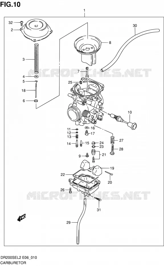 CARBURATEUR Suzuki MOTO 200 DR 2012  DR200SEL2(E24)