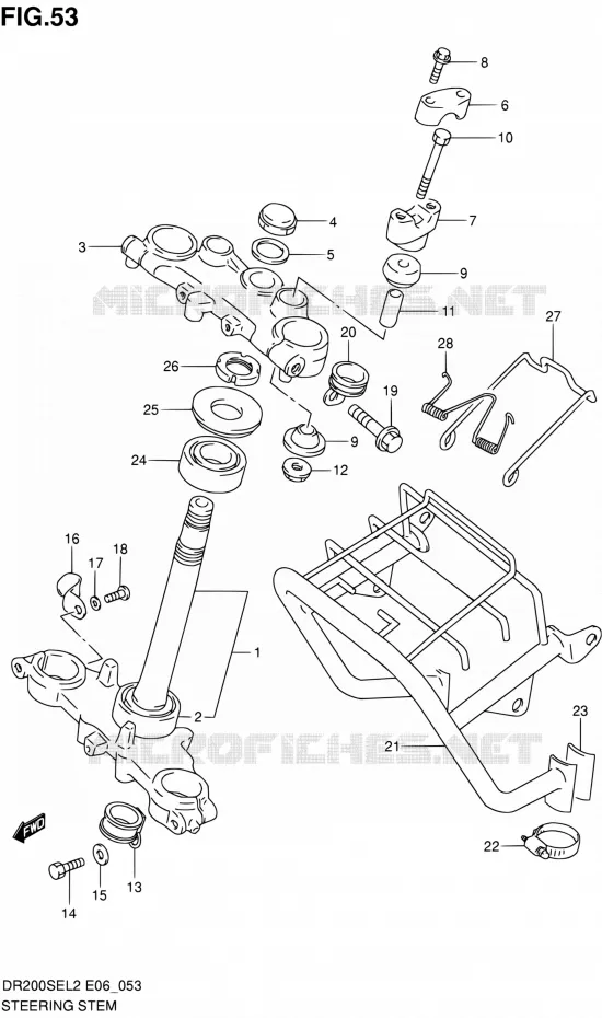 COLONNE DE DIRECTION (DR200SEL2 E06) Suzuki MOTO 200 DR 2012  DR200SEL2(E24)