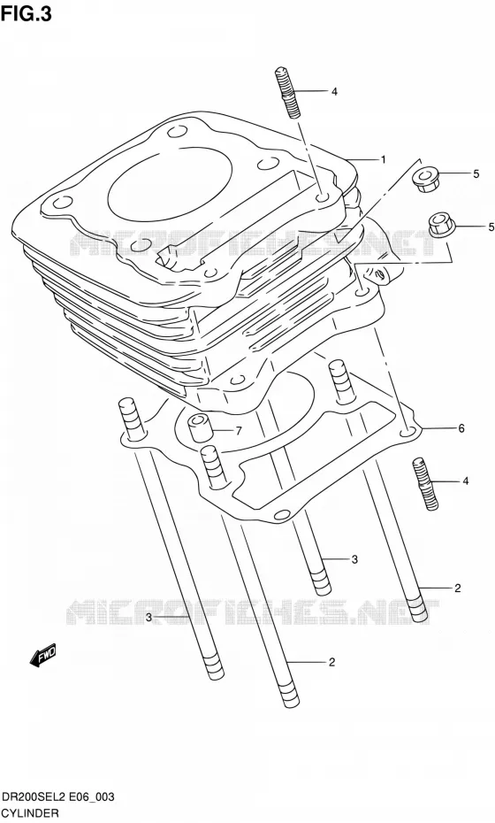CYLINDRE Suzuki MOTO 200 DR 2012  DR200SEL2(E24)