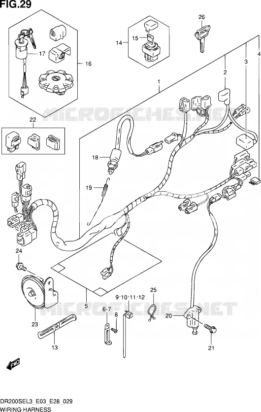 FAISCEAU ELECTRIQUE (DR200SEL3 E03) Suzuki MOTO 200 DR 2013  DR200SE L3 (E03,E28,E33)