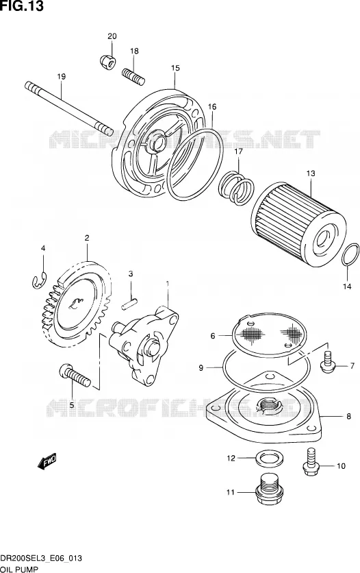 POMPE A HUILE Suzuki MOTO 200 DR 2013  DR200SE L3 (E06)