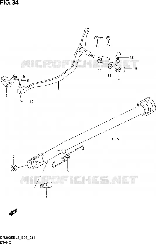 BEQUILLE (DR200SEL3 E24) Suzuki MOTO 200 DR 2013  DR200SE L3 (E24)