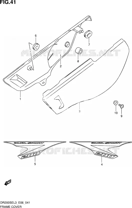 CARENAGES ARRIERE Suzuki MOTO 200 DR 2013  DR200SE L3 (E24)