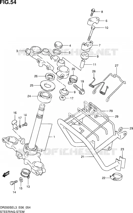 COLONNE DE DIRECTION (DR200SEL3 E24) Suzuki MOTO 200 DR 2013  DR200SE L3 (E24)