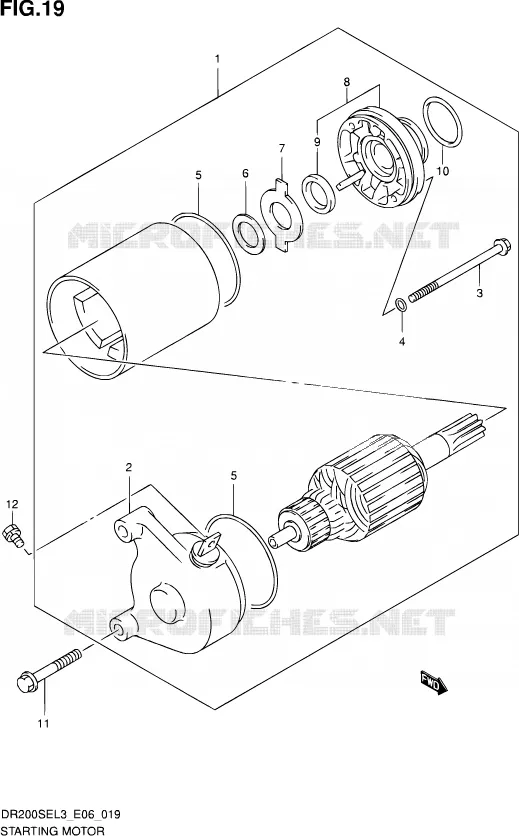 DEMARREUR Suzuki MOTO 200 DR 2013  DR200SE L3 (E24)