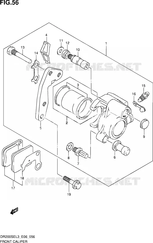 ETRIER DE FREIN AVANT Suzuki MOTO 200 DR 2013  DR200SE L3 (E24)