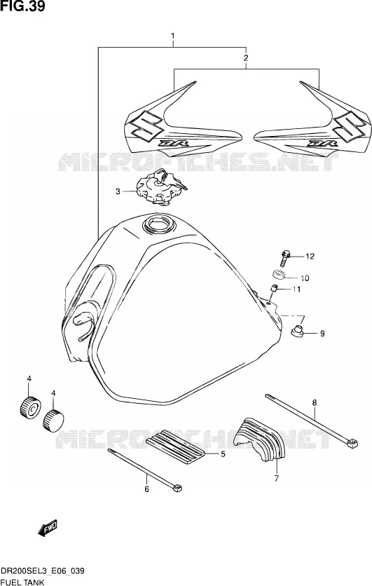 RESERVOIR D'ESSENCE Suzuki MOTO 200 DR 2013  DR200SE L3 (E24)