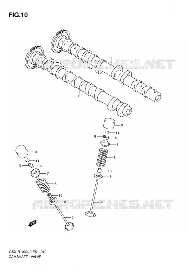 ARBRE A CAMES - SOUPAPES Suzuki MOTO 1000 GSX-R 2012  GSX-R1000L2(E51)