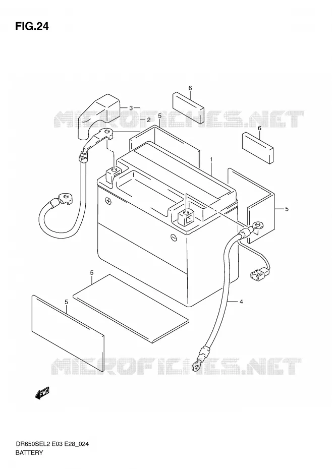BATTERIE Suzuki MOTO 650 DR 2012  DR650SEL2(E03)