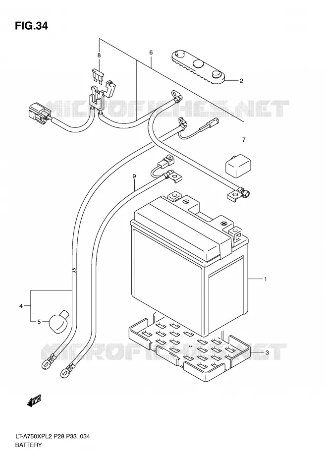 BATTERIE Suzuki QUAD 750 KINGQUAD 2012  LT-A750XPL2(P28)
