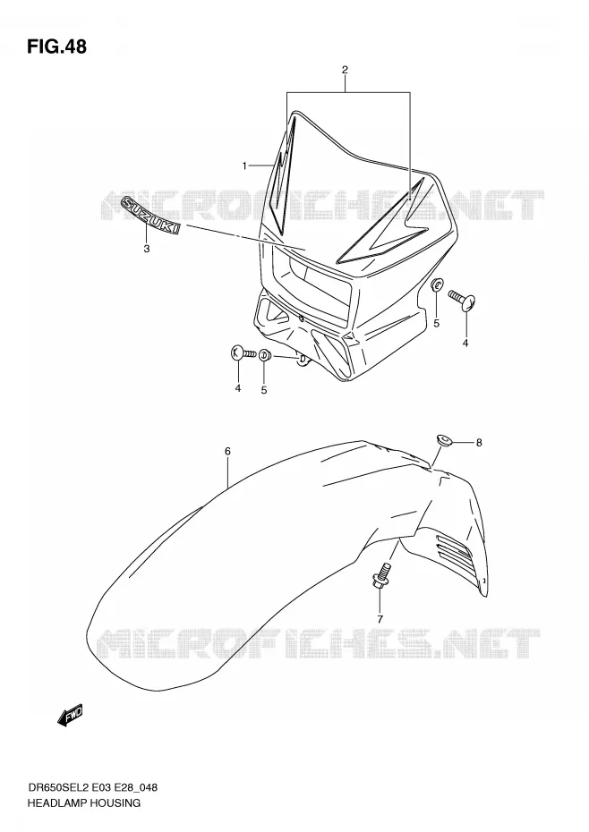 BOL DE PHARE Suzuki MOTO 650 DR 2012  DR650SEL2(E03)