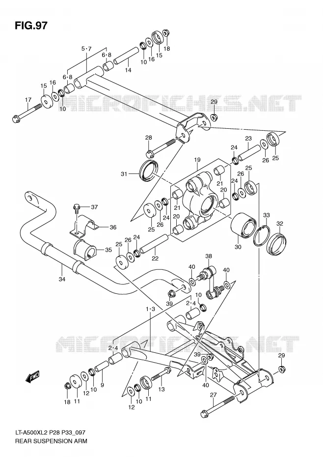 BRAS OSCILLANT (LT-A500XL2 P33) Suzuki QUAD 500 VINSON 2012  LT-A500XZL2(P28)