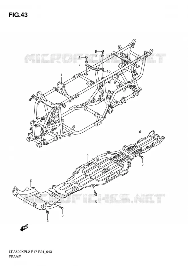 CADRE Suzuki QUAD 500 KINGQUAD 2012  LT-A500XPZL2(P17)