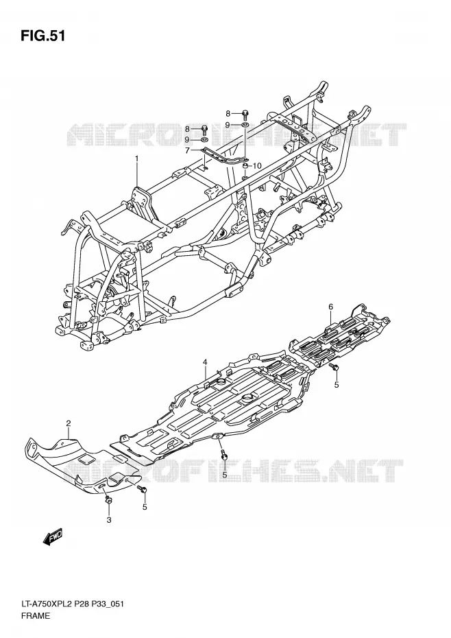 CADRE Suzuki QUAD 750 KINGQUAD 2012  LT-A750XPL2(P28)