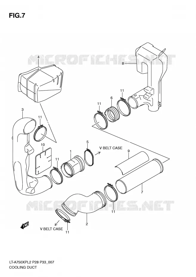 CONDUIT D'ADMISSION CARTER COURROIE Suzuki QUAD 750 KINGQUAD 2012  LT-A750XPL2(P28)